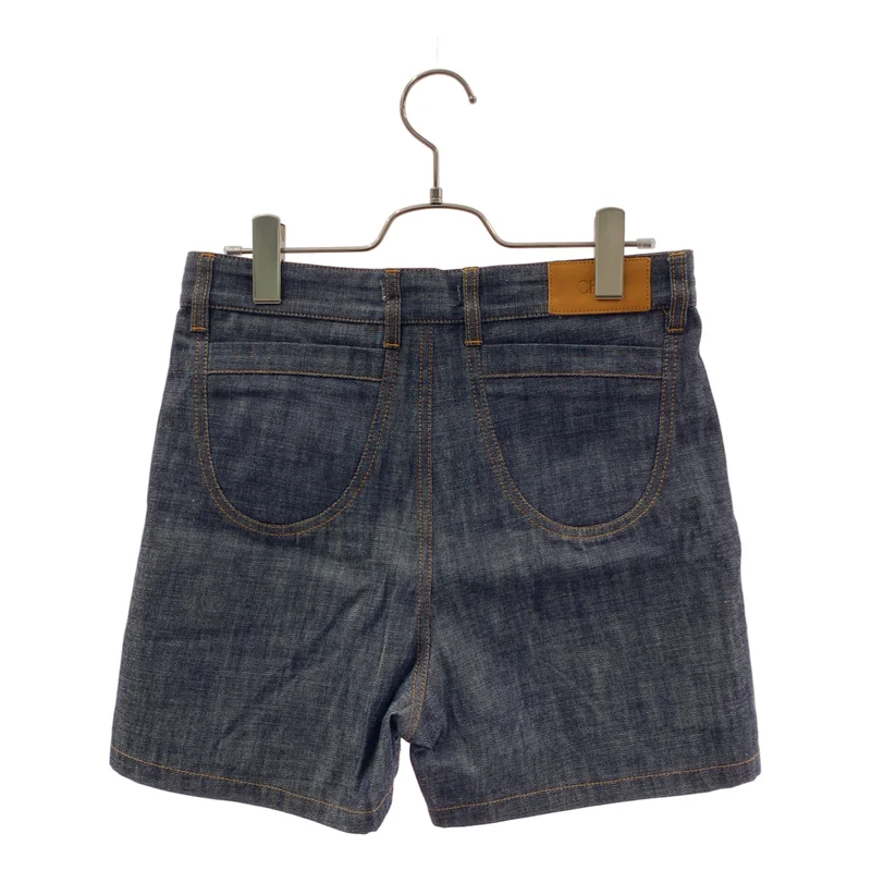Chloe / クロエ | ロゴレザーパッチ デニム ショートパンツ ショーツ | 27 | レディース