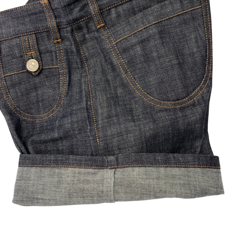 Chloe / クロエ | ロゴレザーパッチ デニム ショートパンツ ショーツ | 27 | レディース