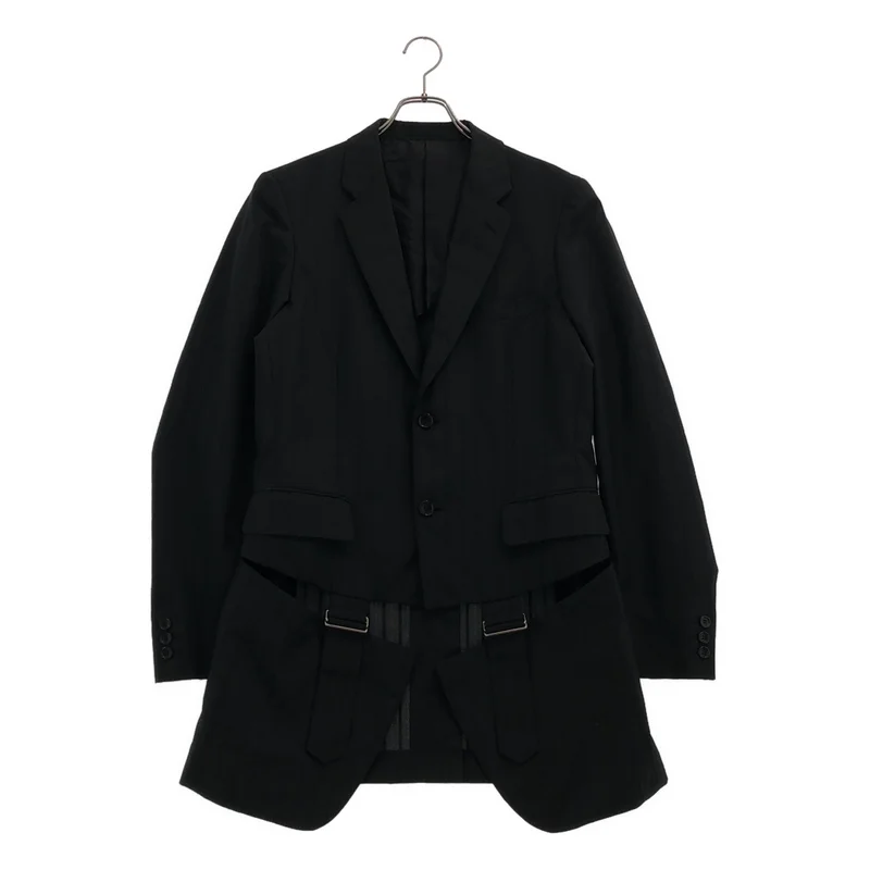 COMME des GARCONS HOMME PLUS / コムデギャルソンオムプリュス | 製品加工 ストライプ バックル テーラードジャケット | M | メンズ