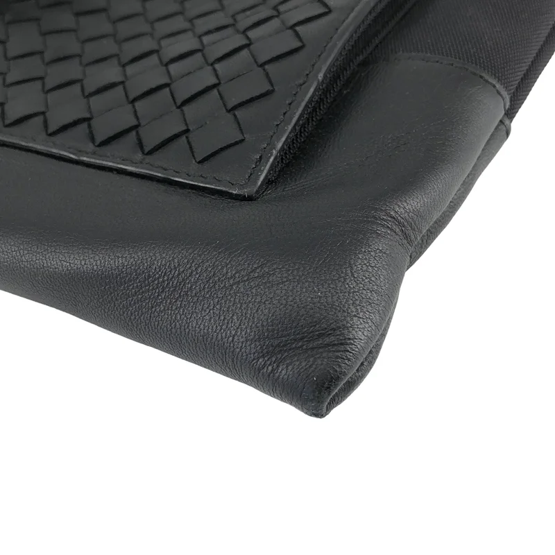 BOTTEGA VENETA / ボッテガヴェネタ | イントレチャートレザー キャンバス切り替え クラッチバッグ |