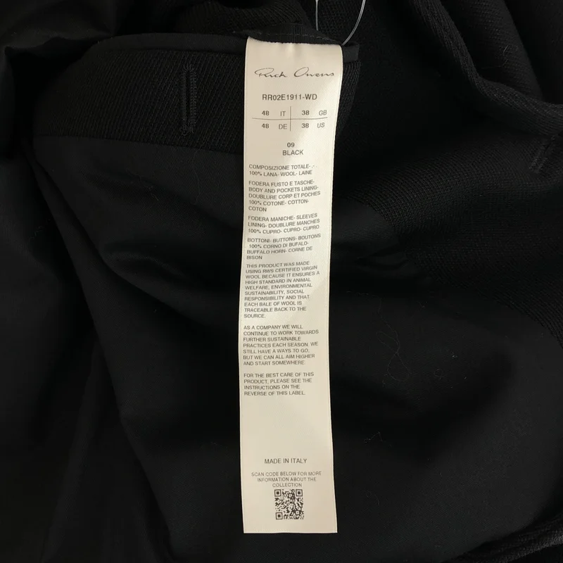 Rick Owens / リックオウエンス | 2025AW | Concordian Wool Coat ウールコート | 48 | メンズ