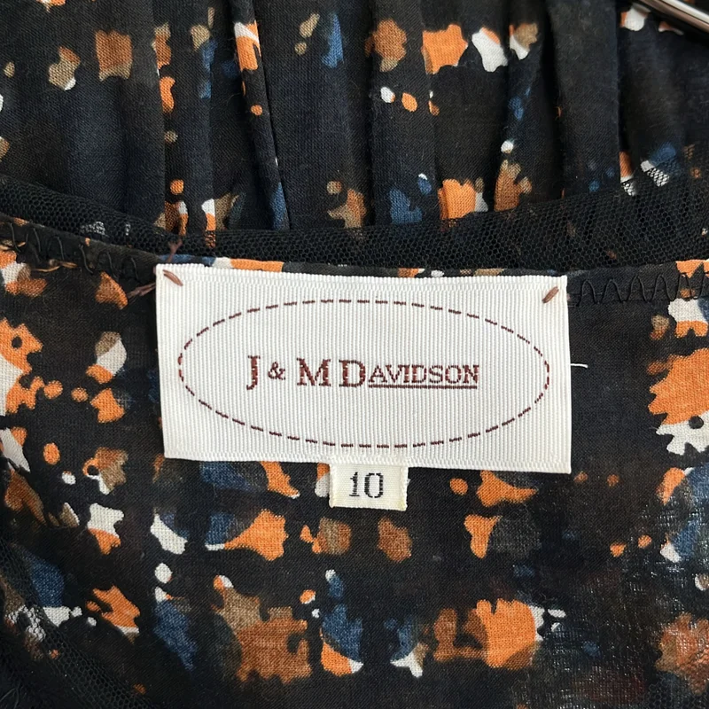 J&M DAVIDSON / ジェイアンドエムデヴィッドソン | 総柄 レースカラー ギャザー ドレス ワンピース | 10 | レディース