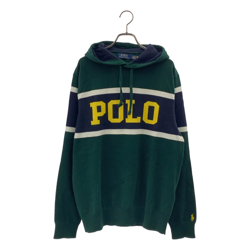 POLO RALPH LAUREN / ポロラルフローレン | コットン ワンポイントポニー ロゴ ニット フーディ | M | レディース