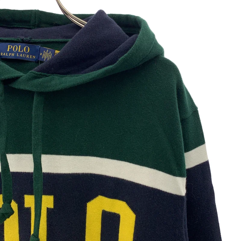 POLO RALPH LAUREN / ポロラルフローレン | コットン ワンポイントポニー ロゴ ニット フーディ | M | レディース