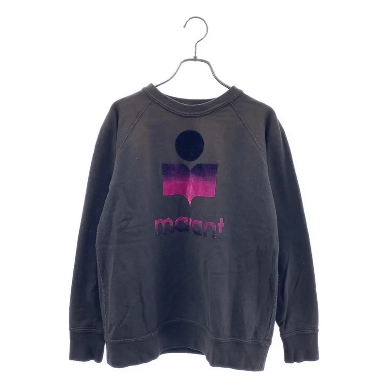 ISABEL MARANT ETOILE / イザベルマランエトワール | ベロアロゴ ラグラン クルーネック スウェット | 38 | レディース