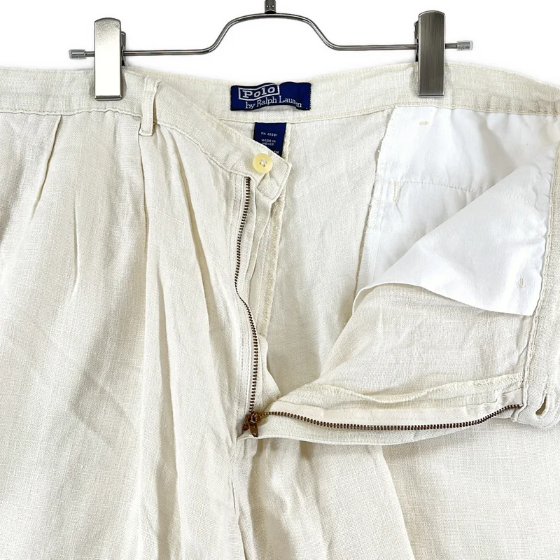 POLO BY RALPH LAUREN / ポロバイラルフローレン | 1990s | ヴィンテージ リネン 2タック ショートパンツ | 38 | メンズ