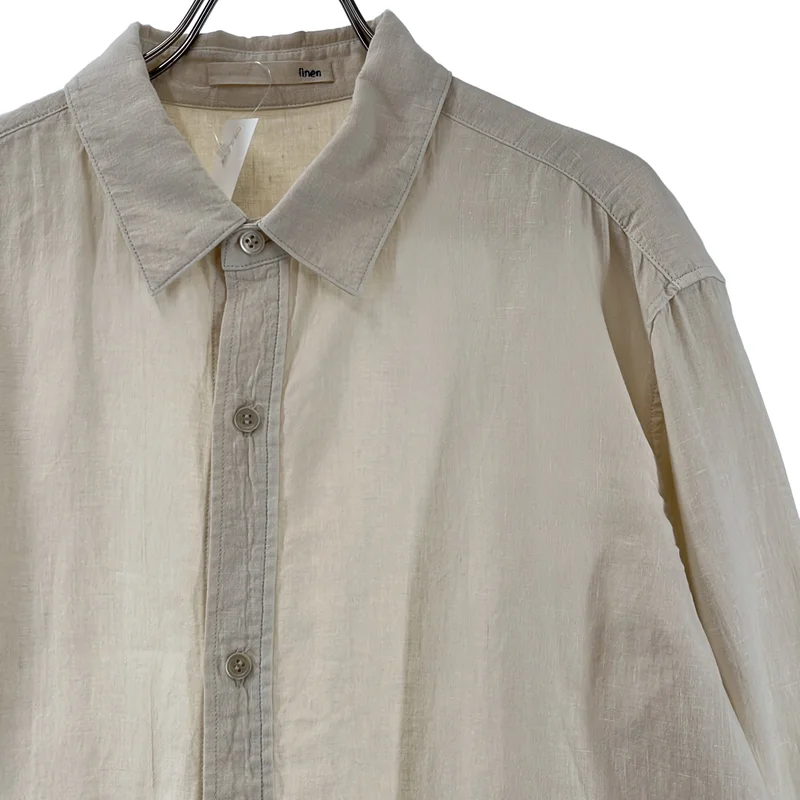 evam eva / エヴァムエヴァ | water linen shirts リネン ロングスリーブシャツ | 1 | メンズ