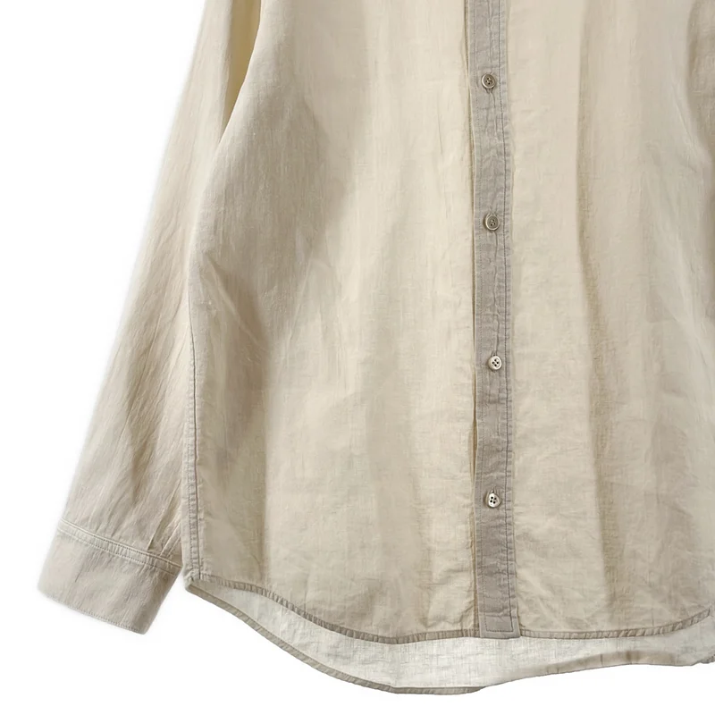evam eva / エヴァムエヴァ | water linen shirts リネン ロングスリーブシャツ | 1 | メンズ