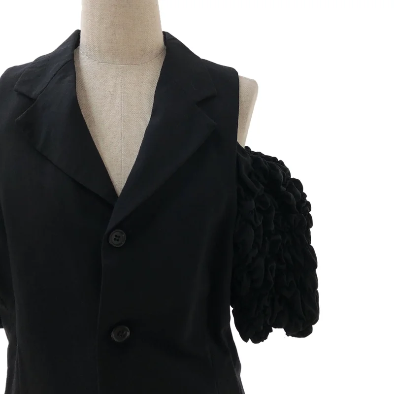 COMME des GARCONS / コムデギャルソン | 1990AW | ウールギャバジン オープンショルダー シュリンクスリーブ ジャケット | M | レディース