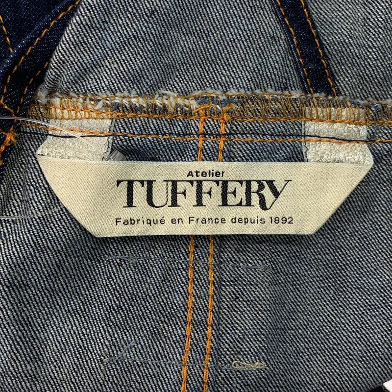 Atelier TUFFERY / アトリエ・テュフリー | ロゴレザーパッチ デニム オーバーオール | M | レディース