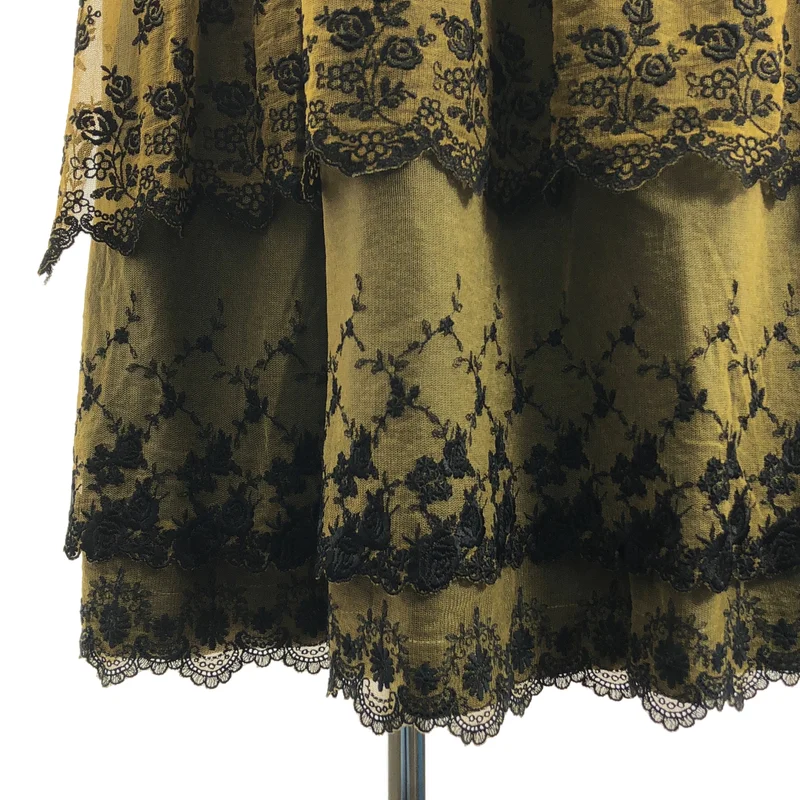 tricot COMME des GARCONS / トリココムデギャルソン | 2015AW | 染色加工 レース エンブロイダリー イージースカート |
