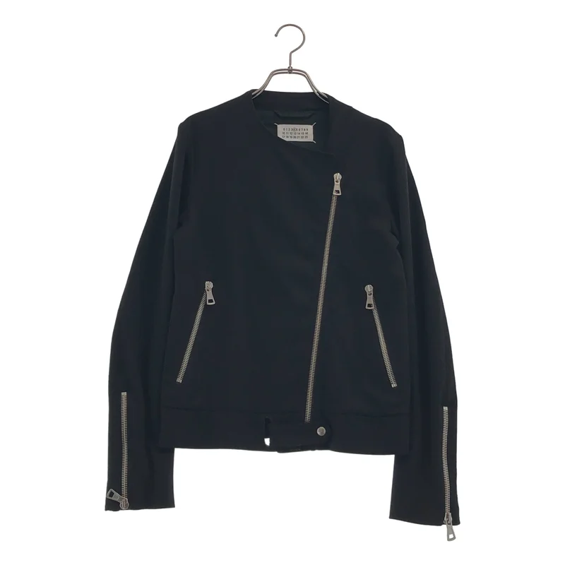 Maison Martin Margiela / メゾンマルタンマルジェラ | 2010SS | ジャージ ノーカラー ダブル ライダースジャケット | 38 | レディース