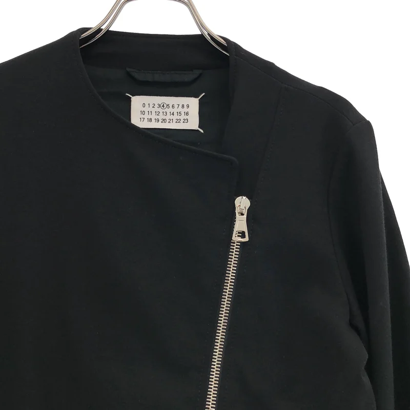 Maison Martin Margiela / メゾンマルタンマルジェラ | 2010SS | ジャージ ノーカラー ダブル ライダースジャケット | 38 | レディース