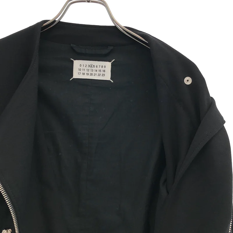 Maison Martin Margiela / メゾンマルタンマルジェラ | 2010SS | ジャージ ノーカラー ダブル ライダースジャケット | 38 | レディース