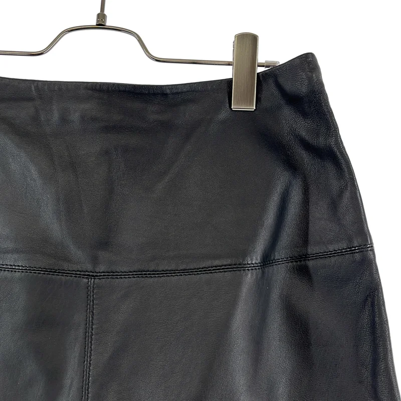 TED BAKER / テッドベーカー | VALIAT A Line Leather Mini Skirt / レザー ロゴバックジップ スカート / 裏地付き | 3 | レディース