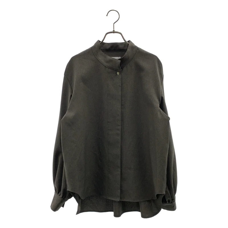 foufou / フーフー | high neck blouse 比翼 ギャザー スリーブ ハイネック ブラウス |