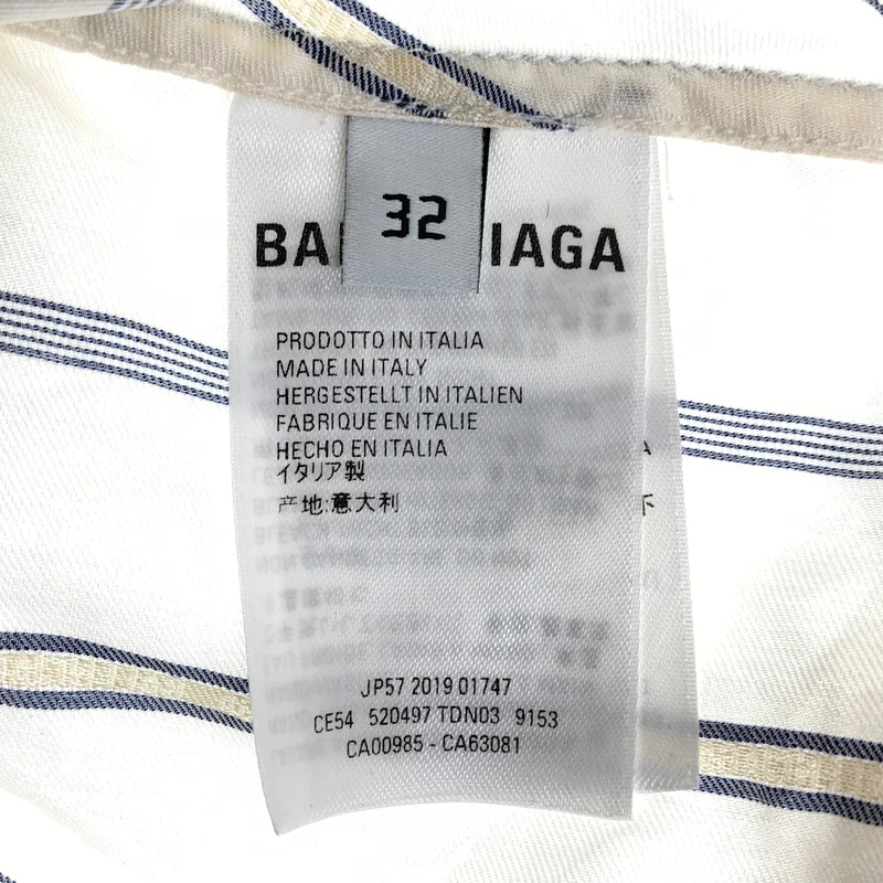 BALENCIAGA / バレンシアガ | 2019SS | シルク ストライプ ボウタイシャツ | 32 | メンズ