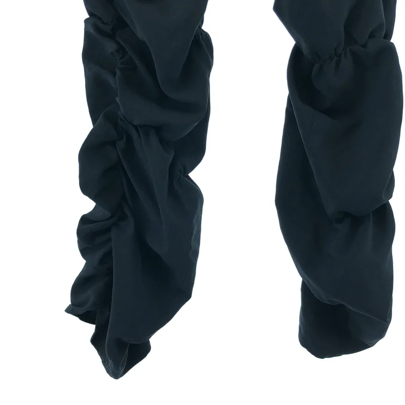 BLACK COMME des GARCONS / ブラックコムデギャルソン | 2018SS | ポリエステル縮絨 シャーリング 変形 パンツ | L | メンズ