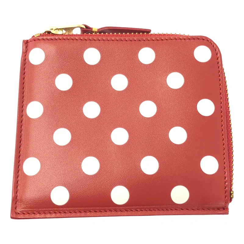 COMME des GARCONS / コムデギャルソン | Wallet / ポルカドットプリント L字 ジップ ウォレット |