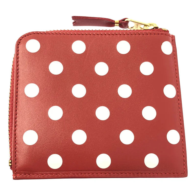 COMME des GARCONS / コムデギャルソン | Wallet / ポルカドットプリント L字 ジップ ウォレット |
