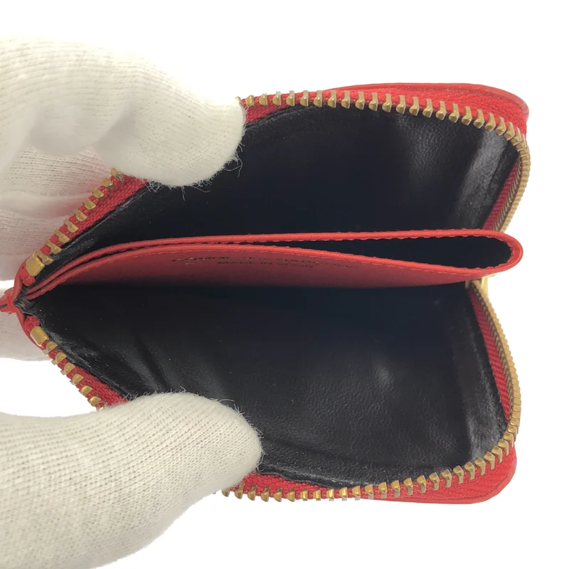 COMME des GARCONS / コムデギャルソン | Wallet / ポルカドットプリント L字 ジップ ウォレット |