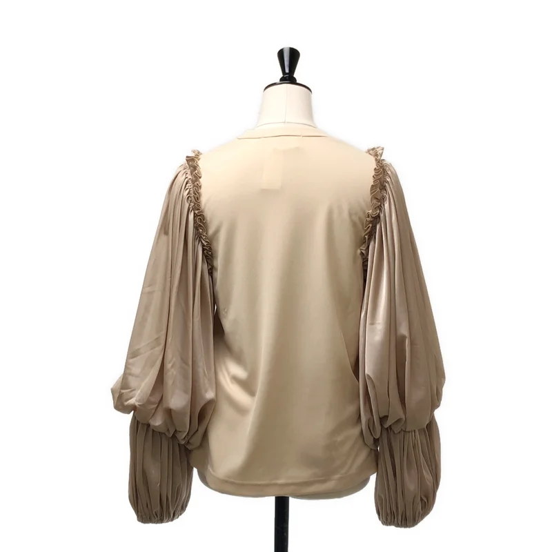 COMME des GARCONS / コムデギャルソン | 2002SS | ポリエステル フリル ギャザーボリューム ドッキングスリーブ ブラウス | S | レディース