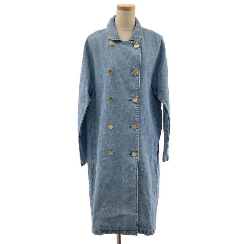 MACKINTOSH / マッキントッシュ | デニム ロゴボタン ダブル オーバーコート | 8 | レディース