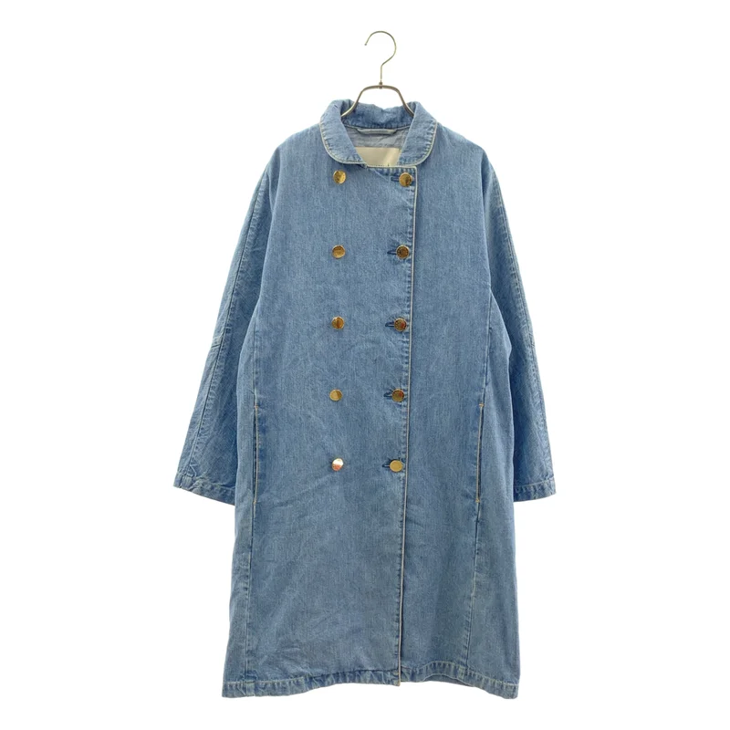 MACKINTOSH / マッキントッシュ | デニム ロゴボタン ダブル オーバーコート | 8 | レディース