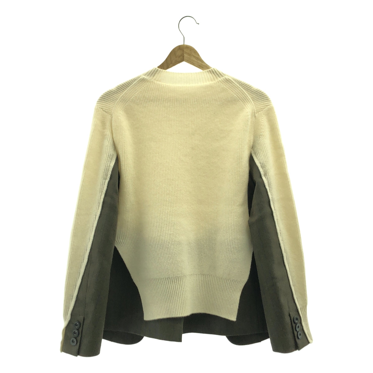 Sacai ニット シャツ 異素材 ドッキング 23-06532 美品】 sacai / サカイ | chalk stripe knit pullover / 異素材