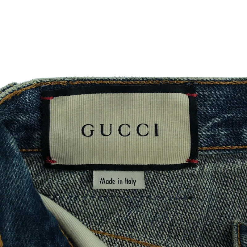 GUCCI / グッチ | エコブリーチ ドリップドオーガニック デニムパンツ | 22 | レディース