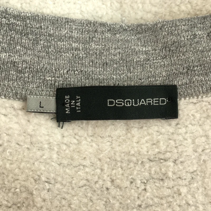 DSQUARED2 / ディースクエアード | ダメージ加工 ギター ハイヒール ワッペン クロップドスウェット | L | レディース