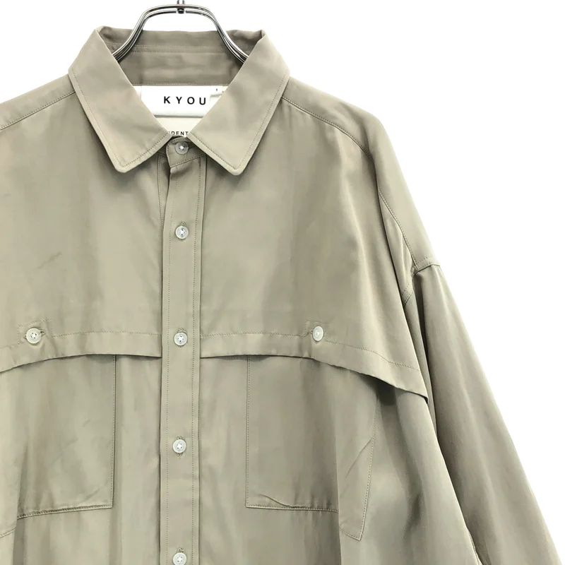 KYOU / キョウ | RIO Double Sleeve Satin Over Shirt Jacket / リオ ダブルスリーブ サテンオーバーシャツ ジャケット | 1 | メンズ