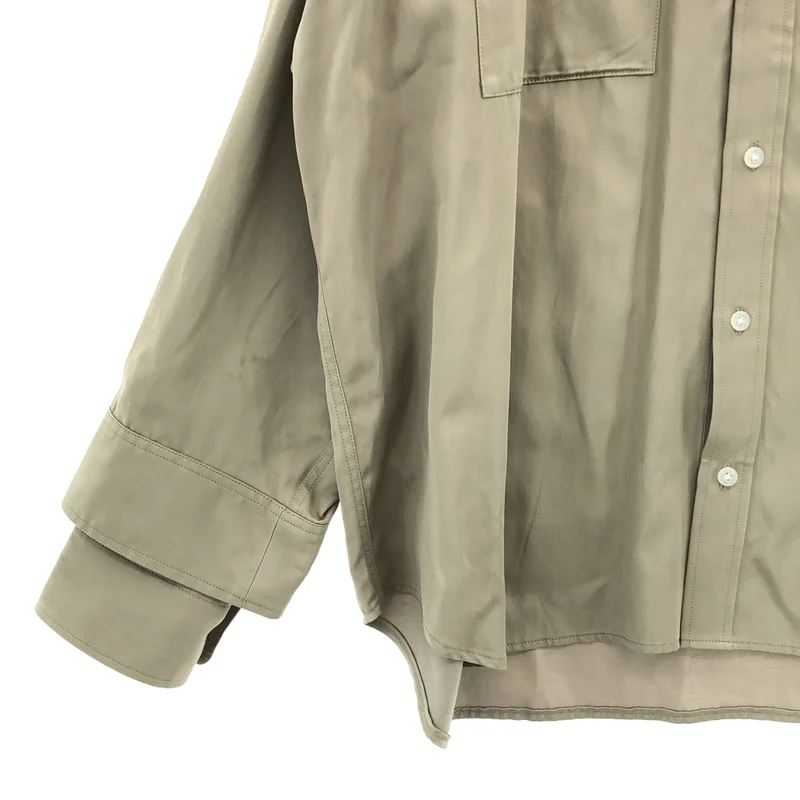 KYOU / キョウ | RIO Double Sleeve Satin Over Shirt Jacket / リオ ダブルスリーブ サテンオーバーシャツ ジャケット | 1 | メンズ