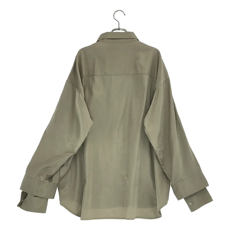KYOU / キョウ | RIO Double Sleeve Satin Over Shirt Jacket / リオ ダブルスリーブ サテンオーバーシャツ ジャケット | 1 | メンズ