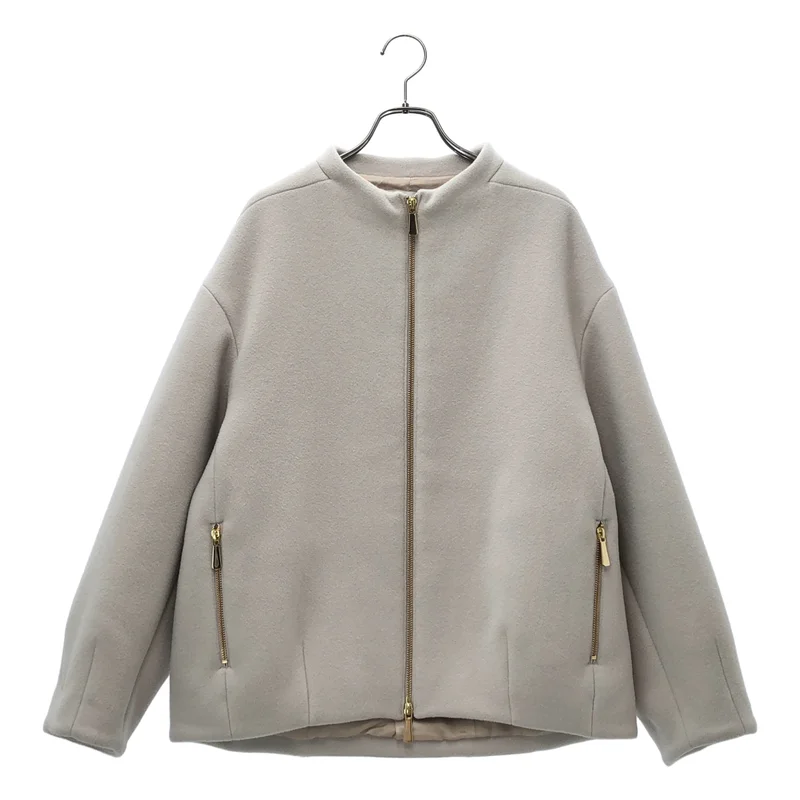 NOBLE / ノーブル | 2025AW | ウール カシミヤ混 MTRレイズドネックジップコート | 36 | レディース