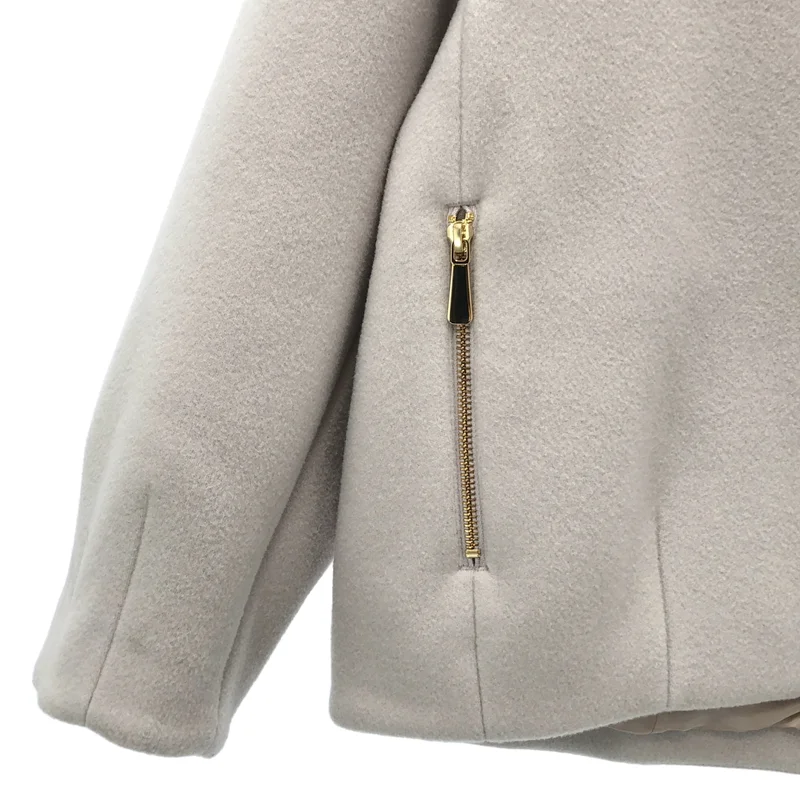 NOBLE / ノーブル | 2025AW | ウール カシミヤ混 MTRレイズドネックジップコート | 36 | レディース