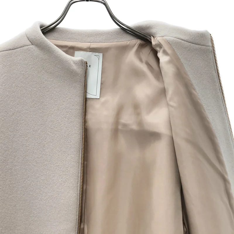 NOBLE / ノーブル | 2025AW | ウール カシミヤ混 MTRレイズドネックジップコート | 36 | レディース