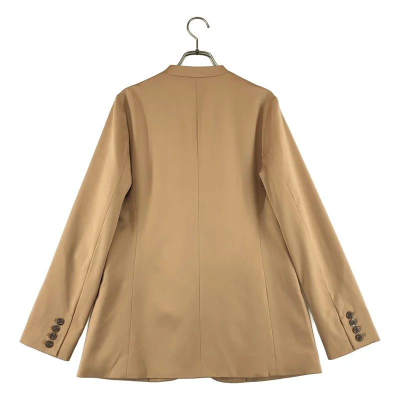 BARNEYS NEWYORK / バーニーズニューヨーク | ウールストレッチ 比翼 ノーカラージャケット | 38 | レディース