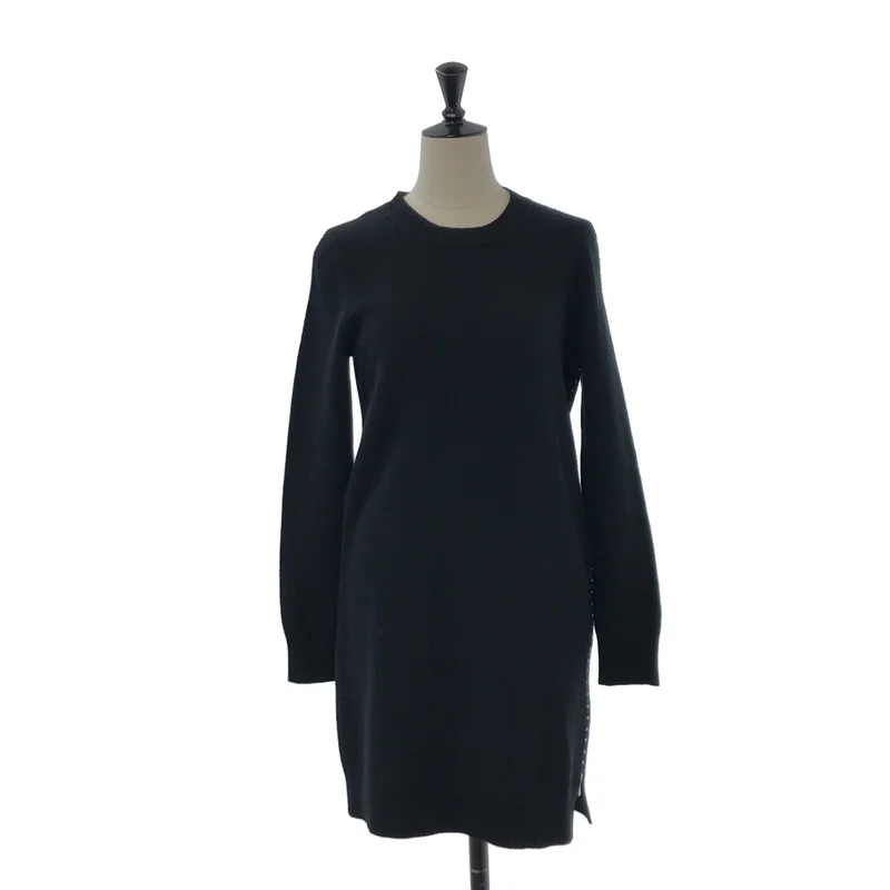 MARC JACOBS / マークジェイコブス | ウール サイドジップ スタッズ ロングニット | XS | レディース