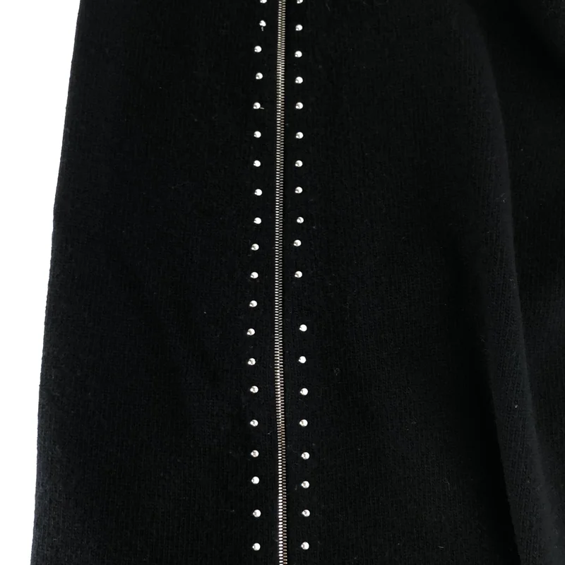 MARC JACOBS / マークジェイコブス | ウール サイドジップ スタッズ ロングニット | XS | レディース