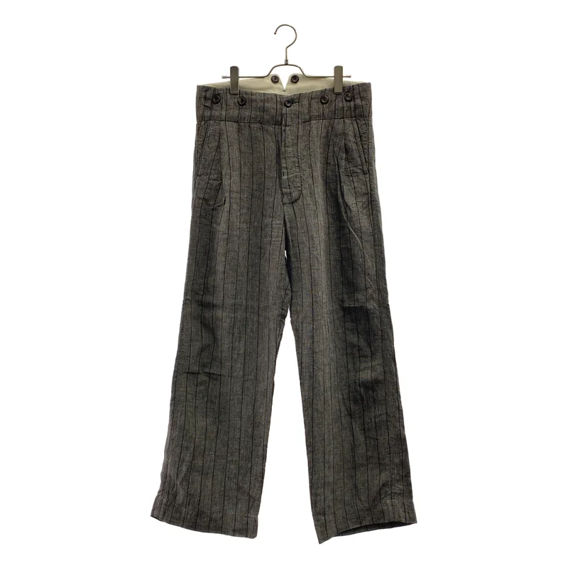 JOHN ALEXANDER SKELTON / ジョンアレキサンダースケルトン | stripe trousers / ストライプ シンチバック パンツ | M | メンズ