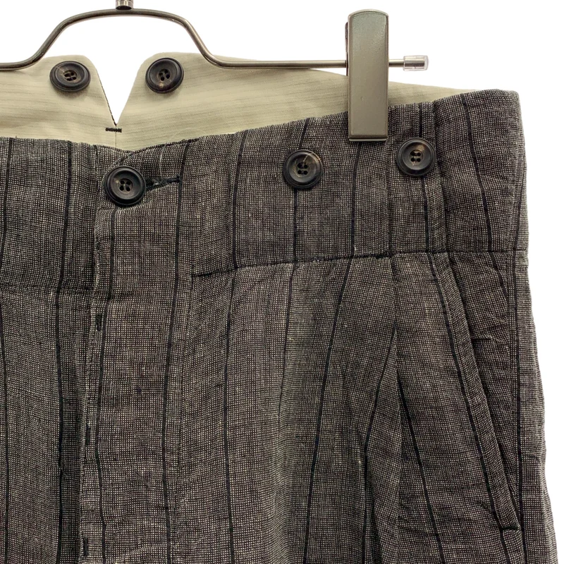 JOHN ALEXANDER SKELTON / ジョンアレキサンダースケルトン | stripe trousers / ストライプ シンチバック パンツ | M | メンズ