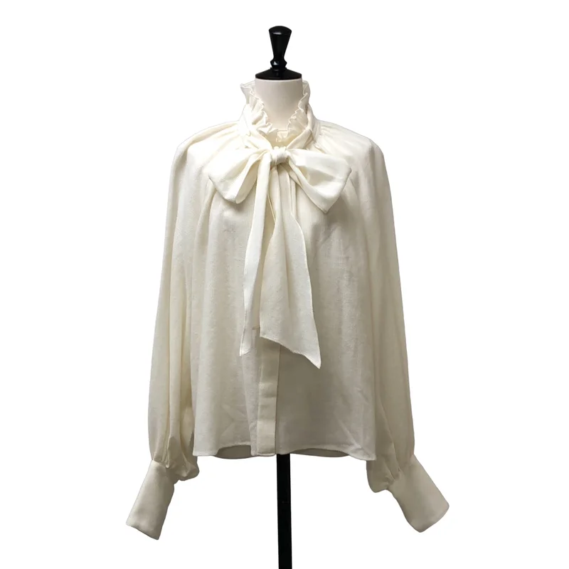 aLORS / アロー | Blouse a volants et noeud papillon Lilly ウール混 ブラウス シャツ | F | レディース