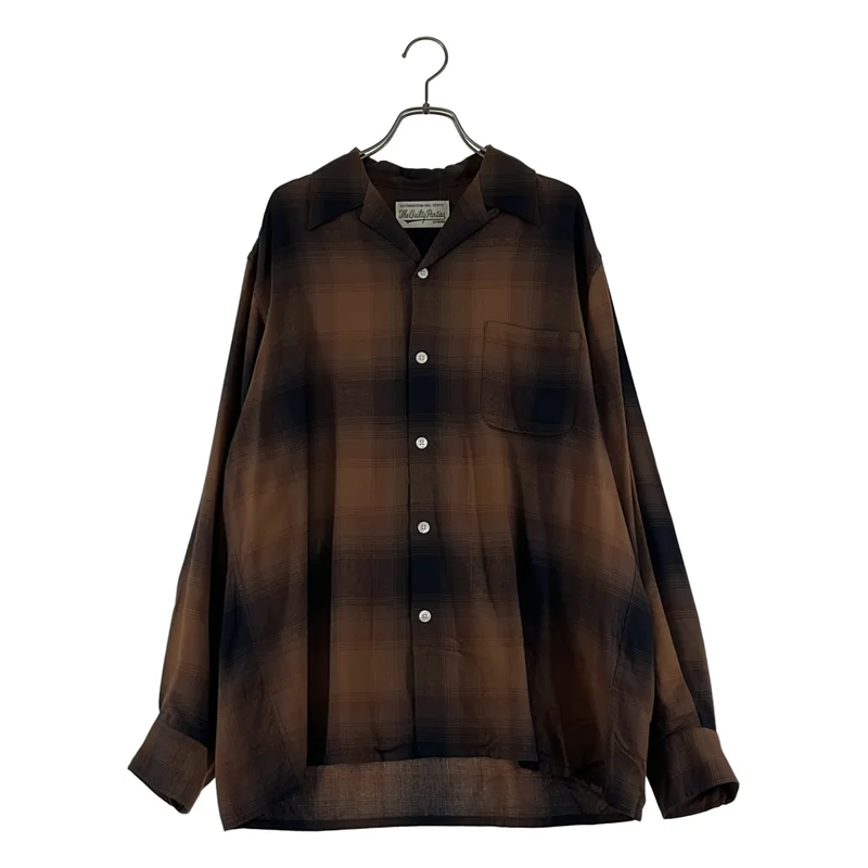 WACKO MARIA / ワコマリア | OMBRE CHECK OPEN COLLAR SHIRT / レーヨン オンブレチェック オープンカラーシャツ | M | メンズ