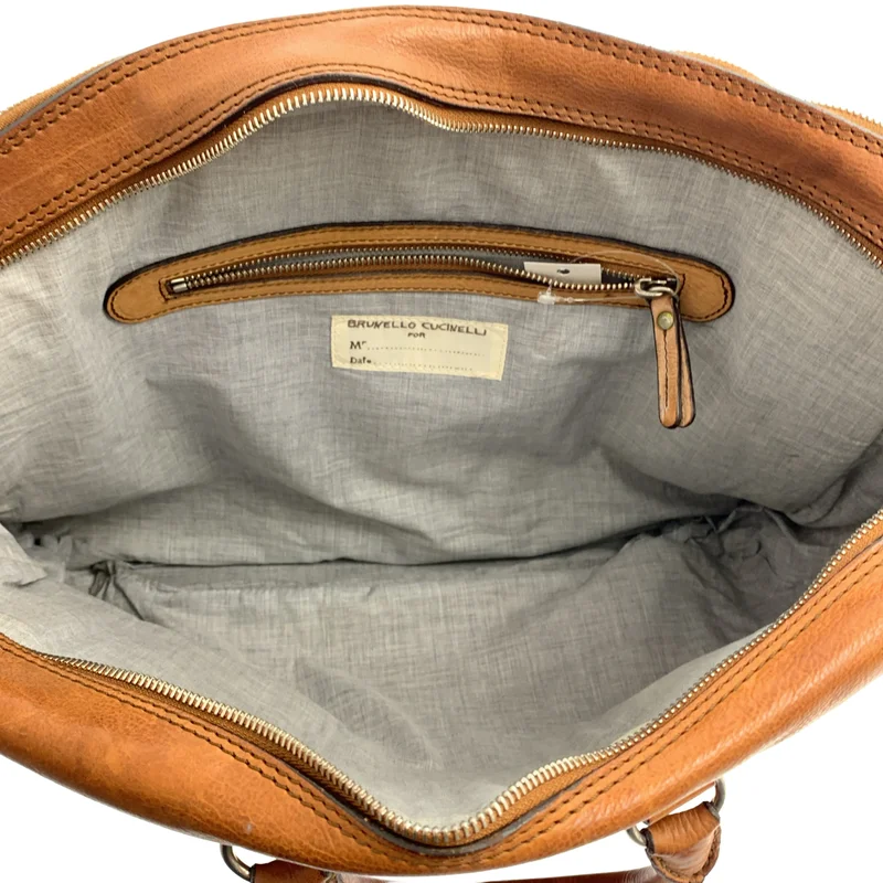 BRUNELLO CUCINELLI / ブルネロクチネリ | 2way ショルダー付き レザー トートバッグ / ビジネス ブリーフケース |