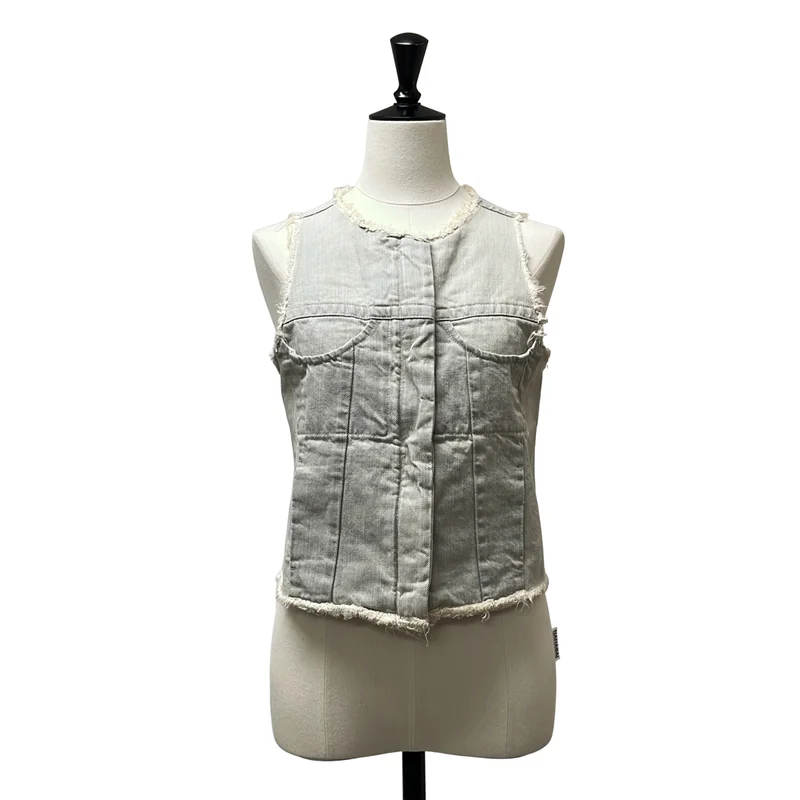 MM6 Maison Martin Margiela / エムエムシックスメゾンマルタンマルジェラ | 2003SS | カットオフ ジップ デニム ベスト | 38 | レディース