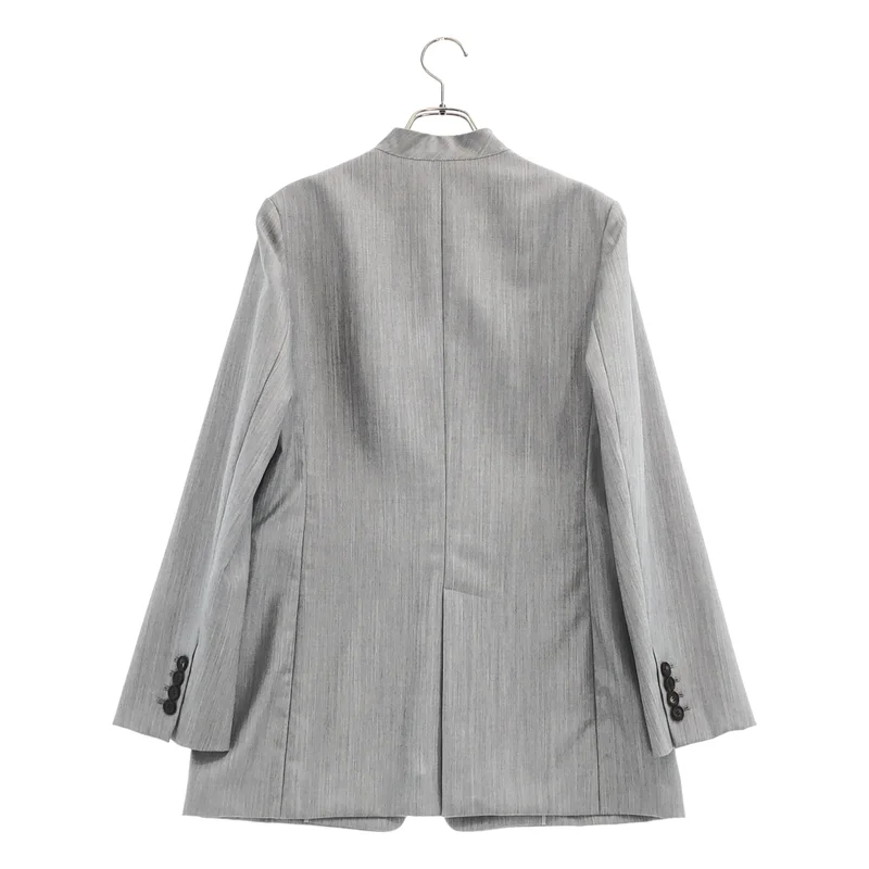 ebure / エブール | Light Chambray Wool No-Collar Jacket ジャケット | 38 | レディース
