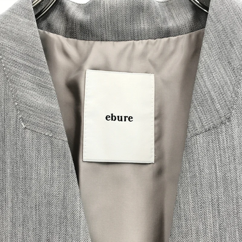 ebure / エブール | Light Chambray Wool No-Collar Jacket ジャケット | 38 | レディース