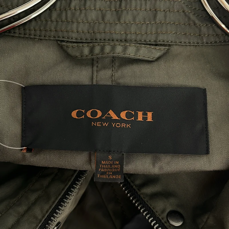 COACH / コーチ | バイカラー ワイドカラー ロングコート | S | レディース