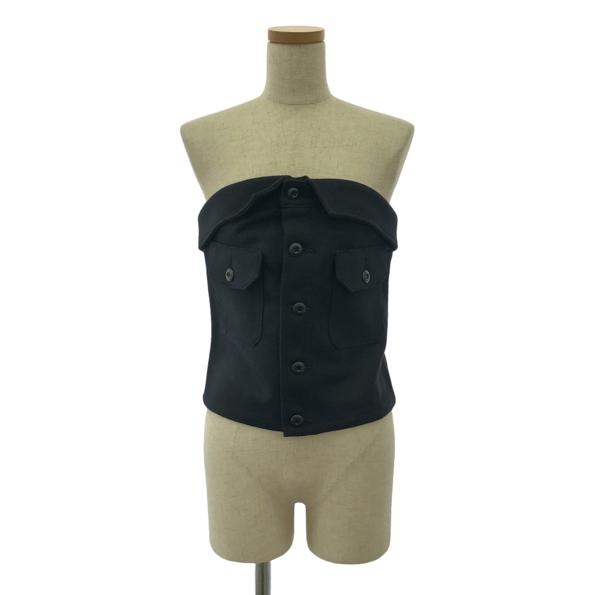 美品】 HYKE / ハイク | 2024AW | WOOL STRAPLESS TOP / メルトン